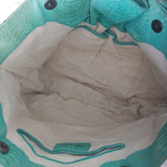 Carlos Falchi Green Shoulder Bag Soft Unstructured Design - Picture 12 of 16